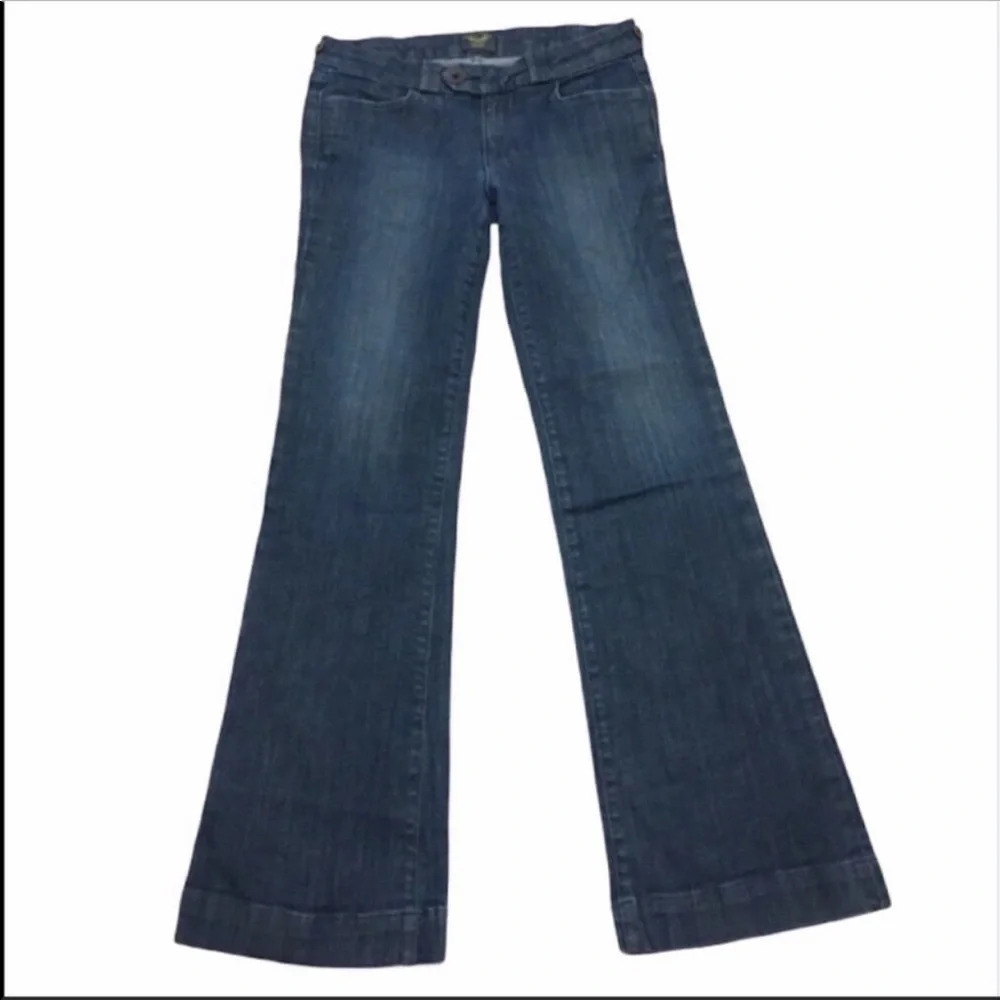 Kasil Tribecca Ocean Storm Wash Flared Cuffed Jeans Mid-rise Size 26